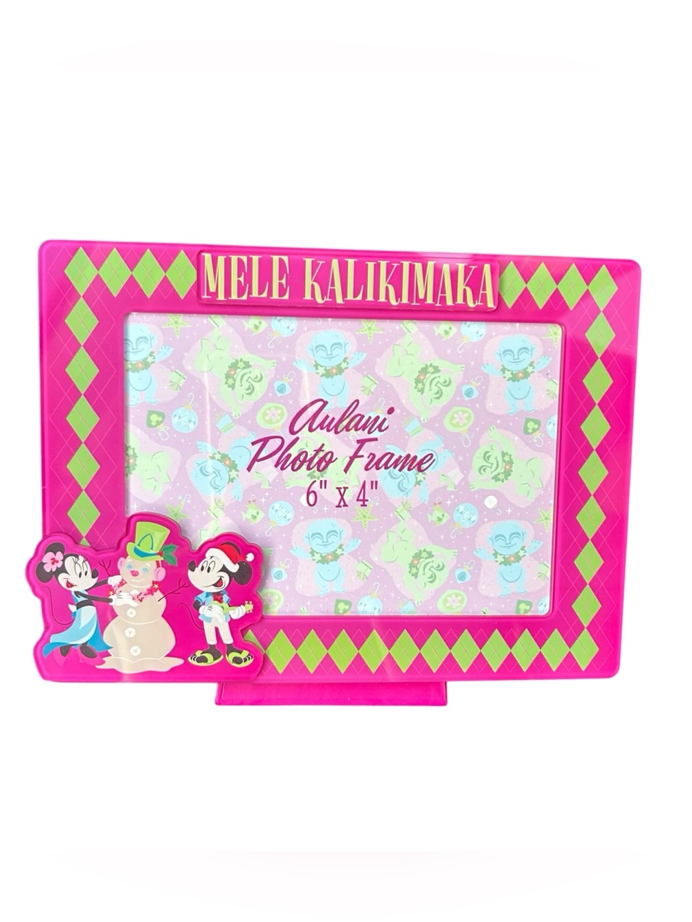 Aulani Hawaii Pink Christmas Picture Photo Frame 6" X 4"  Mickey Minnie Mouse